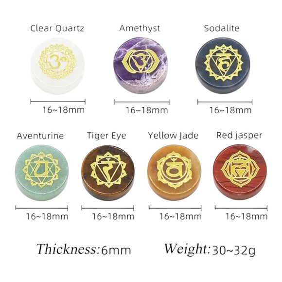 Chakra Jewelry - Set of 7 Chakra Meditation Yoga Energy Healing Stone Set
